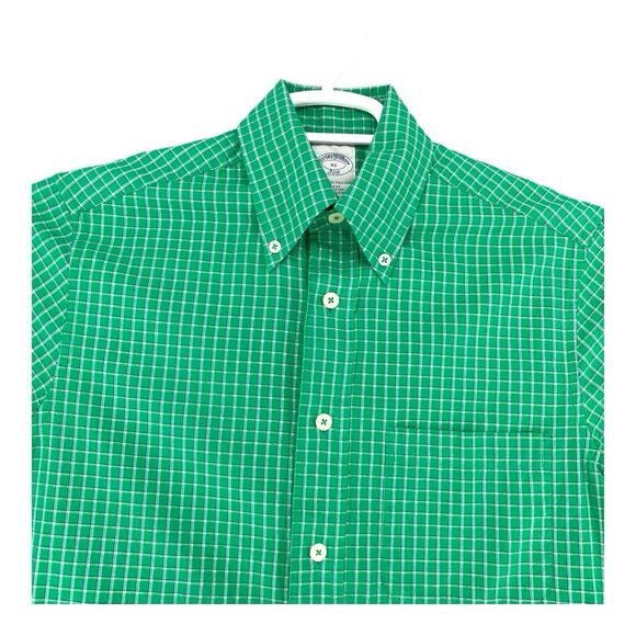 Brooks‎ Brothers Men's Button Down Short Sleeve Blue Check Shirt XS - Picture 4 of 12